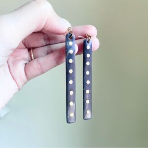 Ashley Pittman Dark Horn Bronze Inlay Statement Drop earrings